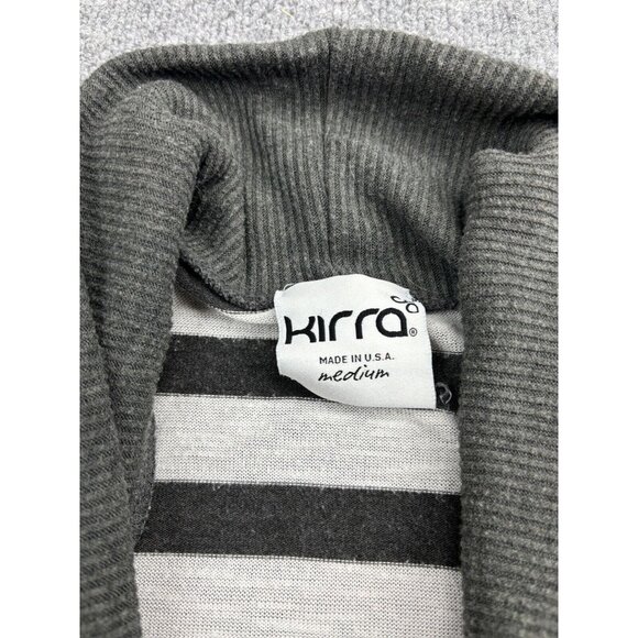 Kirra Cardigan Women's Medium Black White Stripe Open Front Sweater USA Made - Picture 2 of 8